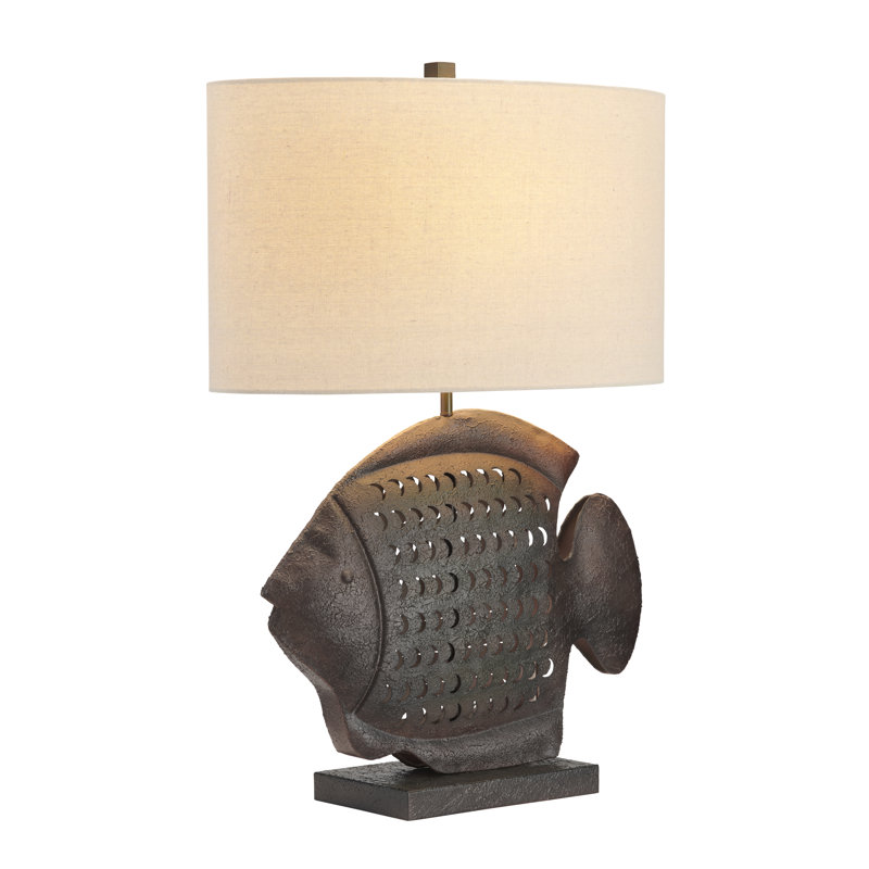 Lampe de table en métal 30 po avec abat-jour avoine