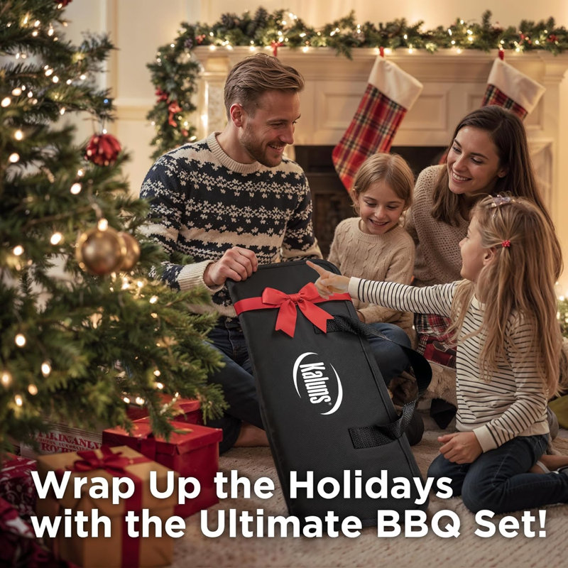 Ensemble d'outils de barbecue Kaluns, accessoires de barbecue en acier inoxydable robustes avec tablier et étui de rangement, ensemble de barbecue professionnel pour hommes, papa et barbecue dans la cour