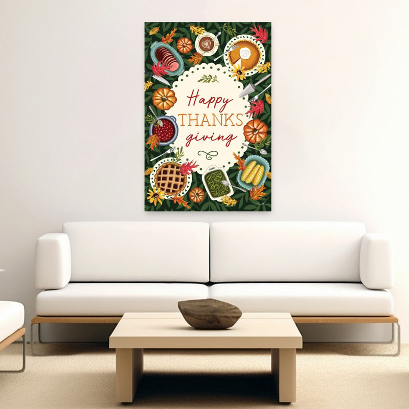 Happy Thanksgiving Table, art contemporain, H 60 po x l 40 po