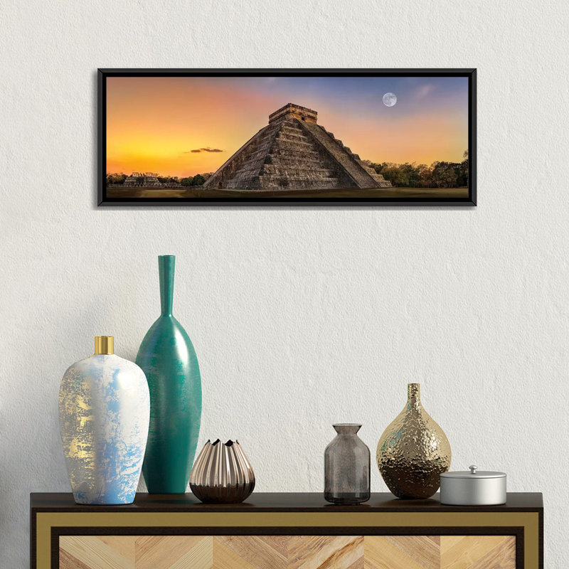 Twilight mayan, H 12 po x l 36 po x P 1,5 po, Toile avec cadre noir