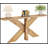 70.9-Inch Farmhouse Console Table With Geometric Base, Oak Brown Sofa Table For Entryway And Living Room