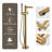 2-handle Freestanding Tub Faucet With Hand Shower In Brushed Gold