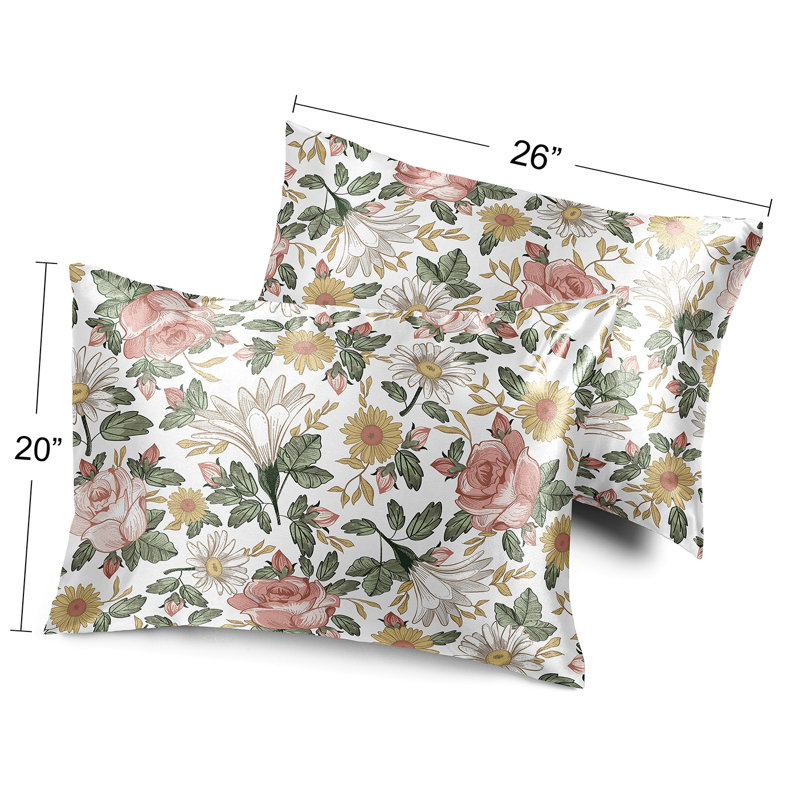 Ensemble de 2 taies d'oreiller décoratives en satin Vintage Floral par Sweet Jojo Designs