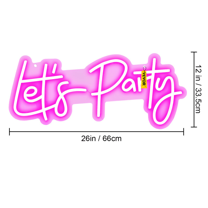 Enseigne néon Let's Party 12 "