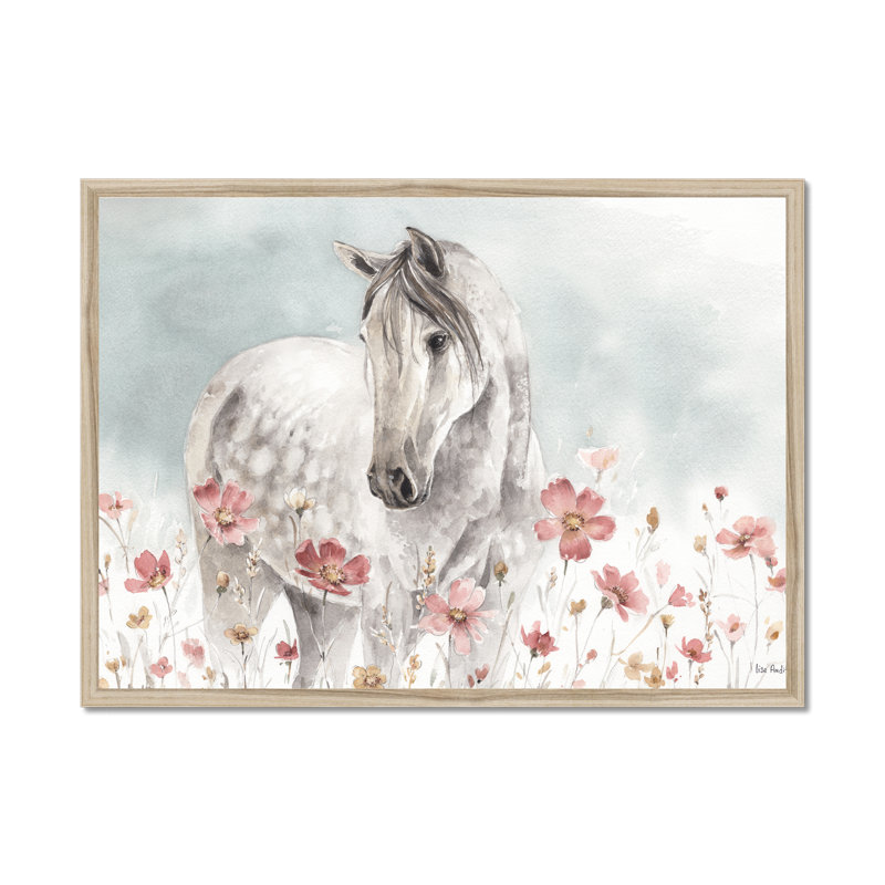 Wild Horses I by Lisa Audit - Painting, 55cm H x 80cm W x 2.3cm D, Natural Wood Framed Paper Print