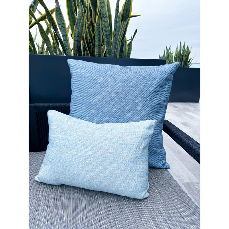 Bay Indoor/Outdoor Pillow Cover & Insert, 20"H x 20"W, Deep Sea Blue, Square