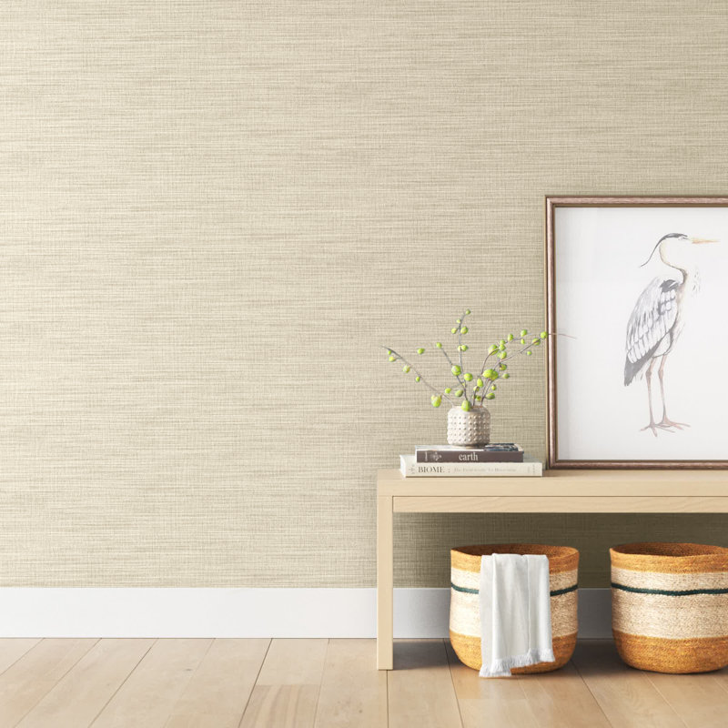 Ashleigh Blue Linen Texture Wallpaper, Neutral