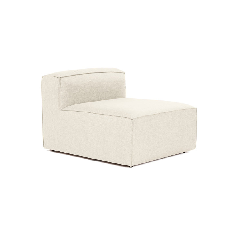 Elegant 1-Seat Sofa, Ecru, 32 x 26 x 41 | 100% Hornbeam Frame, 100% Linen Fabric, Comfortable 32 DNS Foam Seat | Plastic Legs, Stylish Design for Living Room, Compact Size, Perfect for Any Space