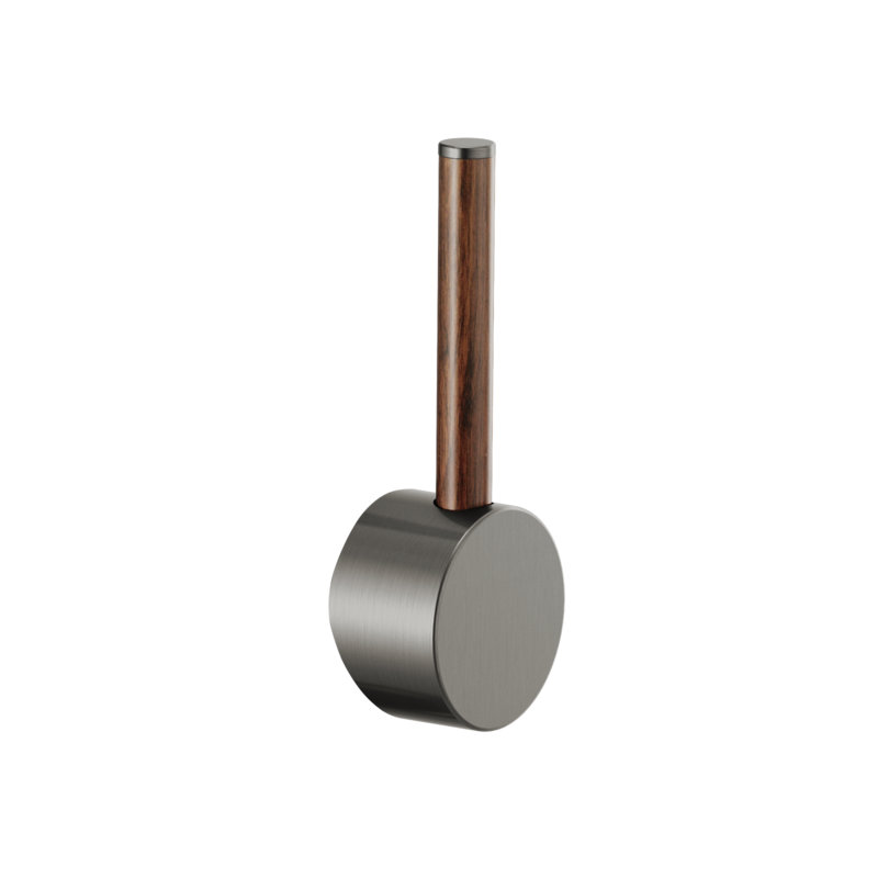 Odin® Pull-Down Prep Faucet with Square Spout, Wood Lever, Luxe Steel
