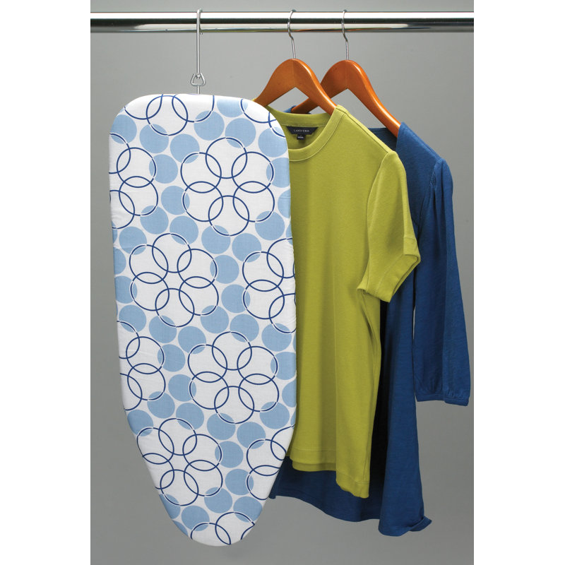 Compact Steel Tabletop Ironing Board with Blue Pattern Cover