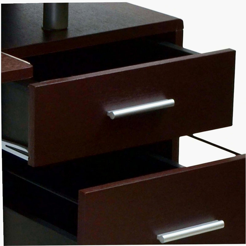 Élégant bureau d'ordinateur avec rangement, chocolat