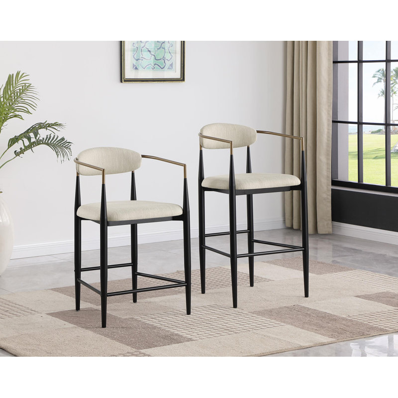 Ensemble de 2 chaises de bar Bobbi, Beige, Tabouret de bar (siège d'une hauteur de 30 po)