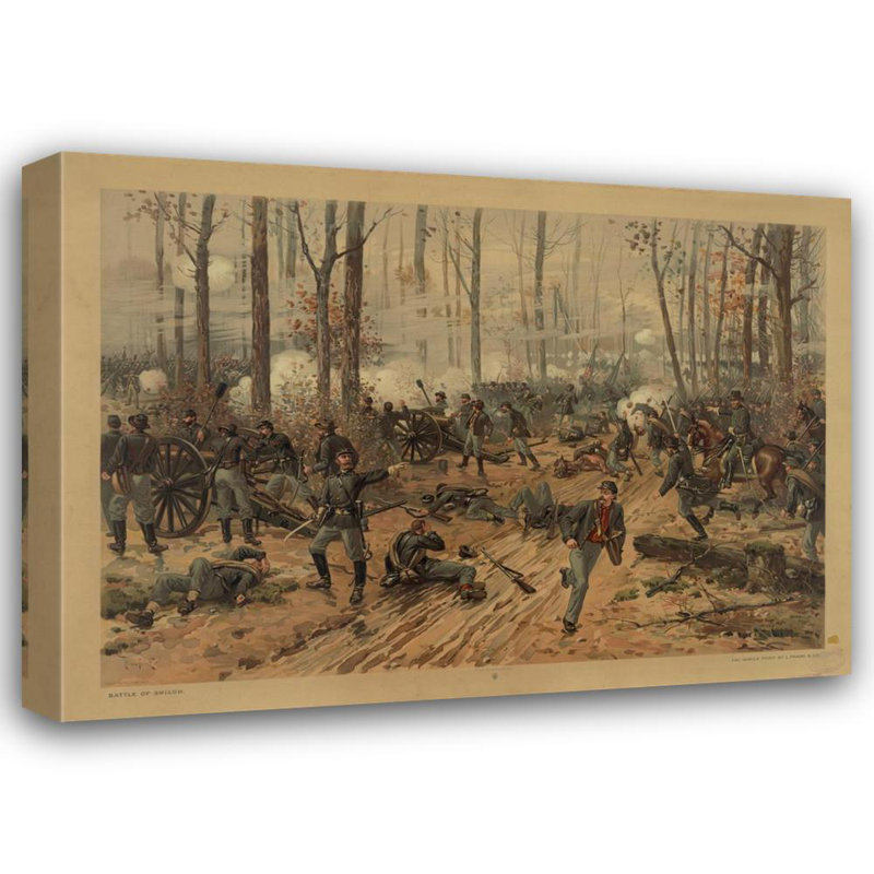 "Bataille de Shiloh" par Thure De Thulstrup - Art mural sur toile tendue avec châssis, H 24 po x l 17 po