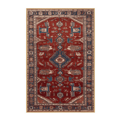 Machine Washable Persian Brown Area Rug