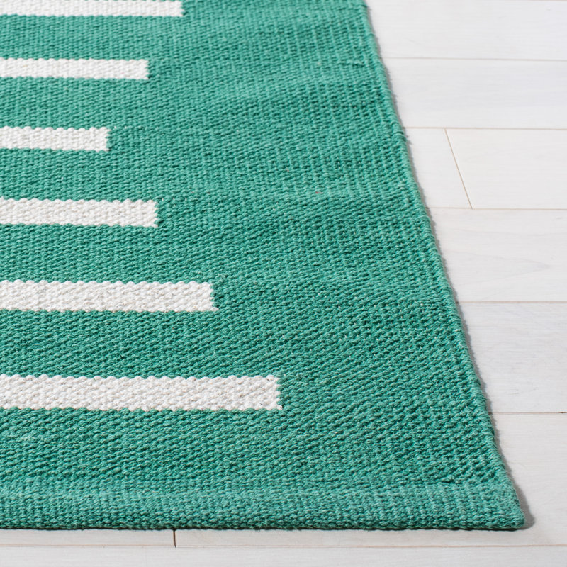 Estie Hand Woven Cotton Striped Rug, Round 6'