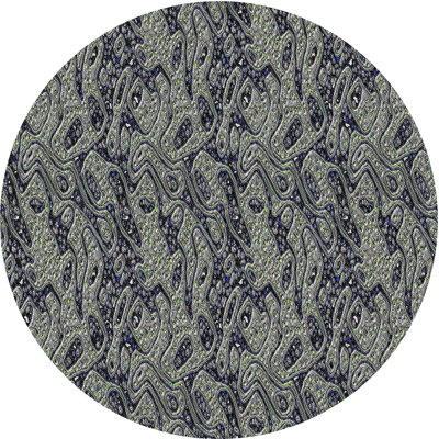 Tapis vert/bleu à motifs