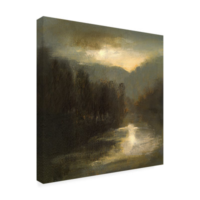 Art mural sur toile tendue - art mural Sheila Finch «Nocturne in Gold» pour le salon, la chambre à coucher ou le bureau - 18 x 18