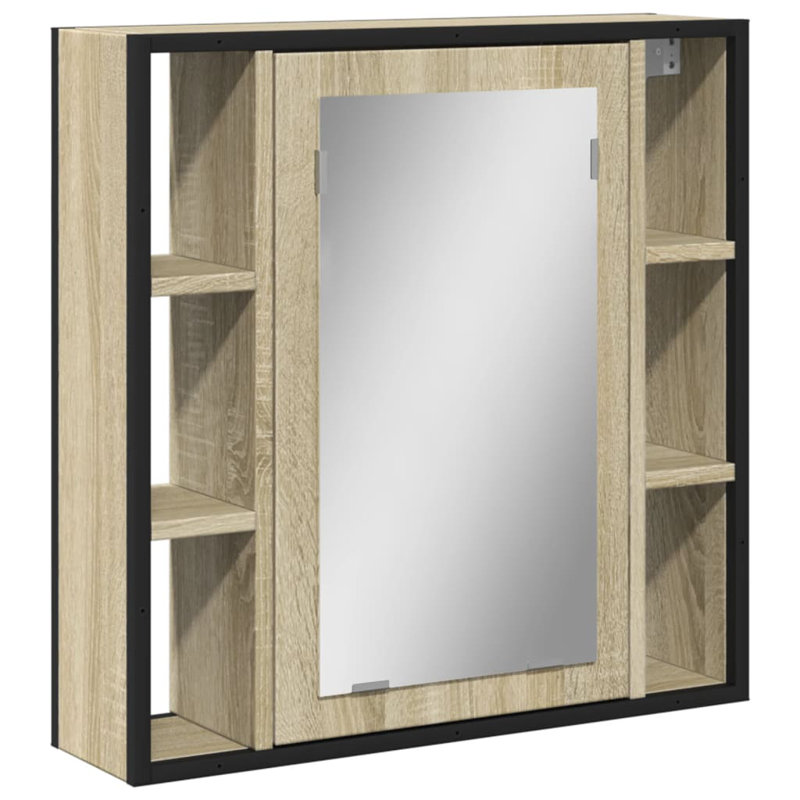 Glass Bathroom Cabinet, Sonoma Oak