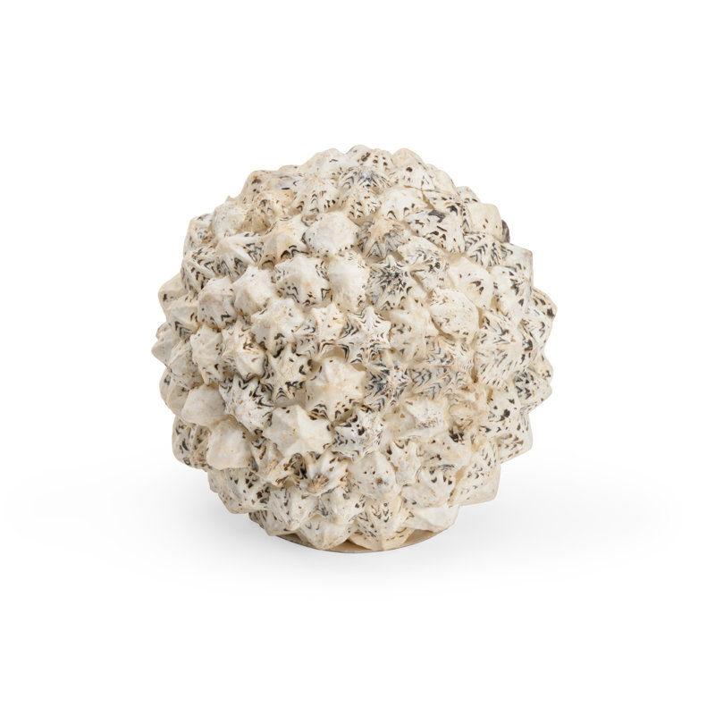 Shell Ball Sculpture, 3.3" H x 3.5" W x 3.5" D