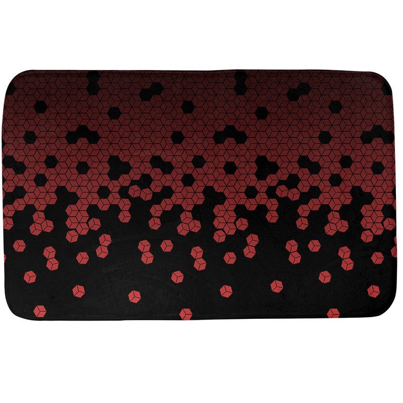 Tapis pour salle de bain cube culbuting Leffel, l 21 po x L 34 po, Rouge