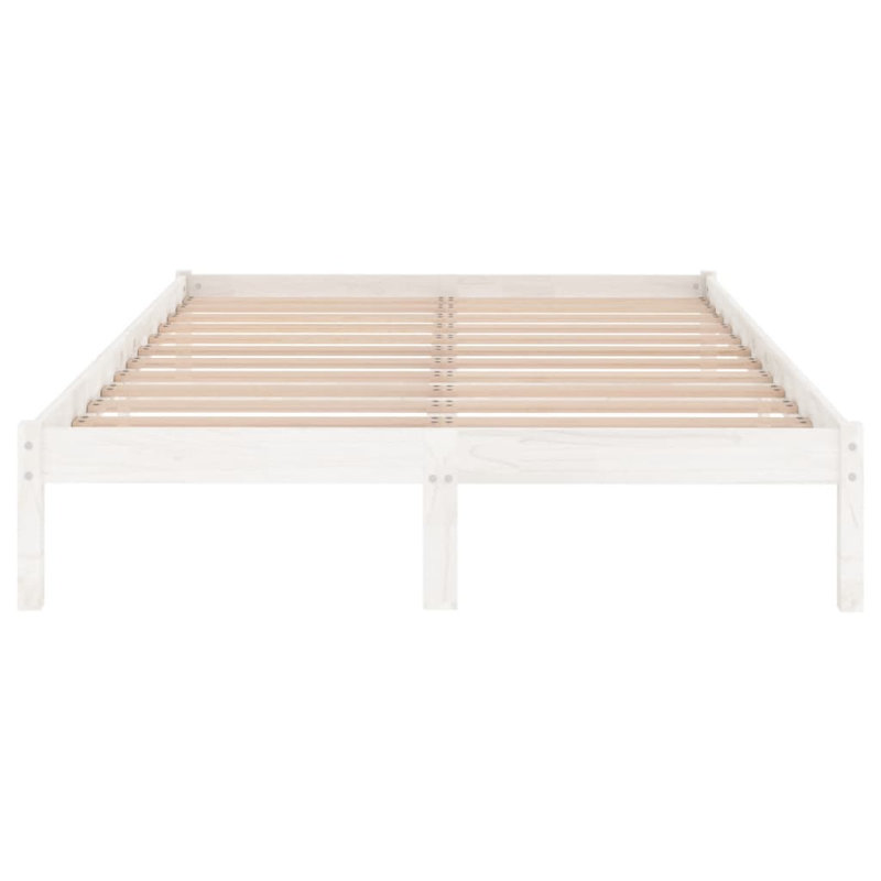 Bed Frame Solid Wood, white, 150 x 200cm
