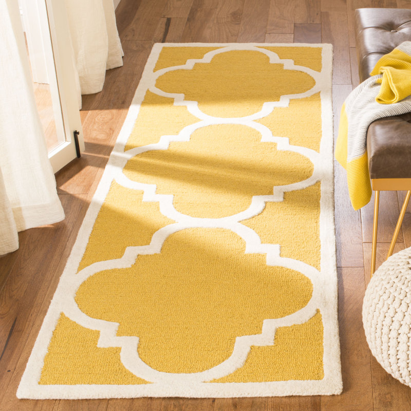 Cannen Hand Tufted Wool Geometric Rug, Runner 2'6" x 8'