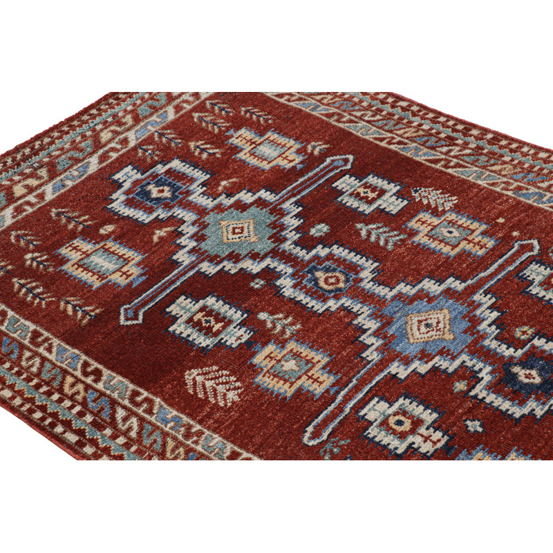 Burano Handmade Kilim Wool Geometric Area Rug, Runner 2'6" x 8'