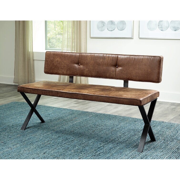 Mitchum Faux Leather Upholstered Bench