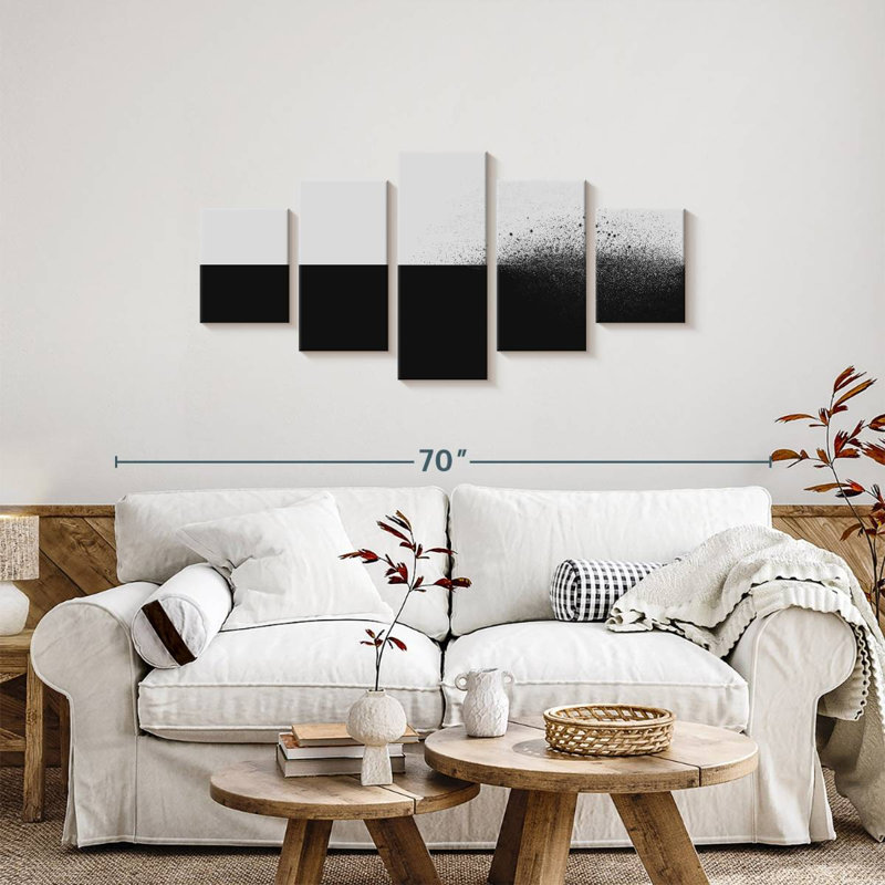 «Detachment On Canvas», ensemble de 5 pièces, H 24 po x l 55 po x P 1,25 po