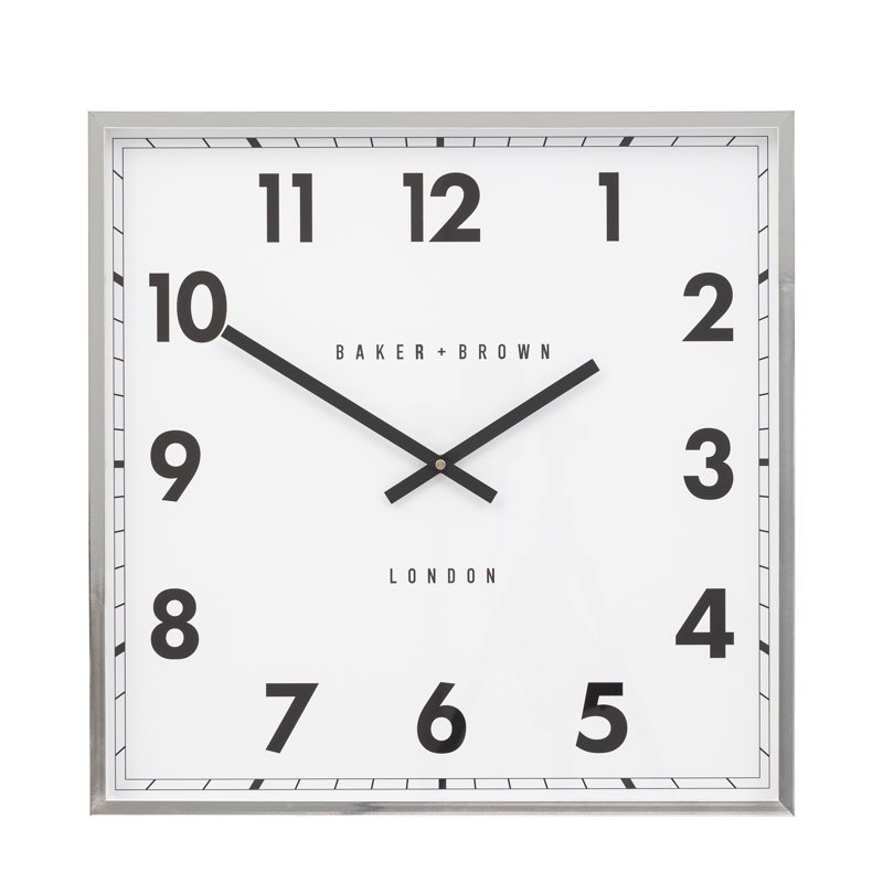 Buxton Wall Clock 50cm, Chrome