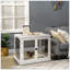 Élégante table de bout pour cage de chien avec deux côtés qui s'ouvrent, une porte verrouillable et un design décoratif pour les petits et moyens chiens-116521538