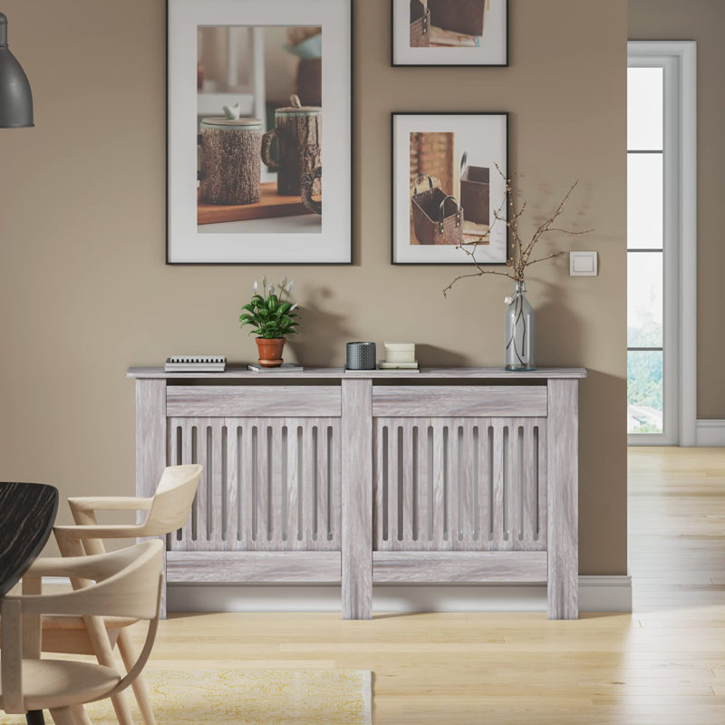 Raeford Radiator Cover, Grey, 82cm H X 152cm W X 20cm D