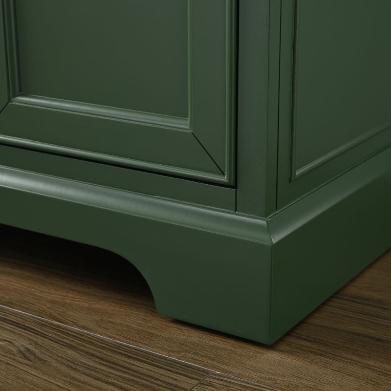 Thompson 72" W Double Bathroom Vanity, Evergreen/Brushed Gold
