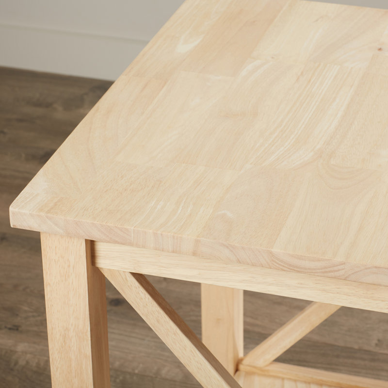 Rossitano Solid Wood End Table, Unfinished