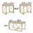 2 Pieces Metal Frame Rectangle Elite Coffee Table Set