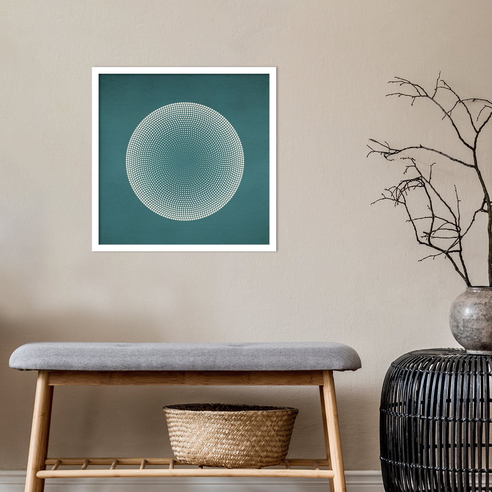 Circles by Incado, White, 21" H x 21" W x 1" D
