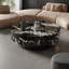 Table basse moderne simple ronde en marbre-110096801