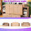 Grand lit escamotable avec tiroirs et tablettes de rangement, conception d'armoire murale, fabrication en pin / panneau de fibres à densité moyenne-265477749