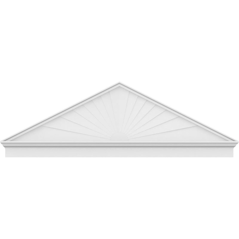Pédiure combinée en PVC de qualité architecturale à pointe de soleil (hauteur 6/12), H 27 7/8 po x l 84 po x P 2 3/4 po
