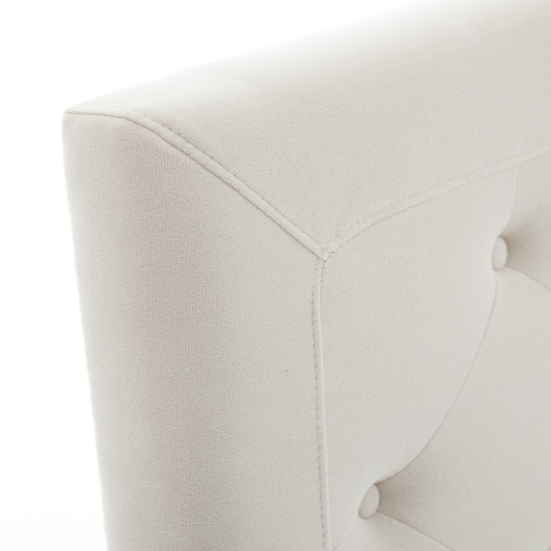 Tête de lit capitonnée, Full, Beige, Velvet