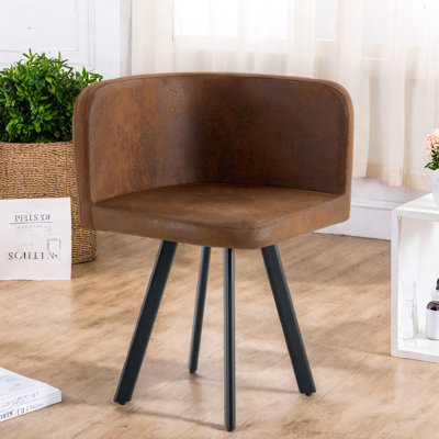 Chaises confortables de salle à manger d'unité centrale, chaise d'appoint moderne en métal brun pour la maison
