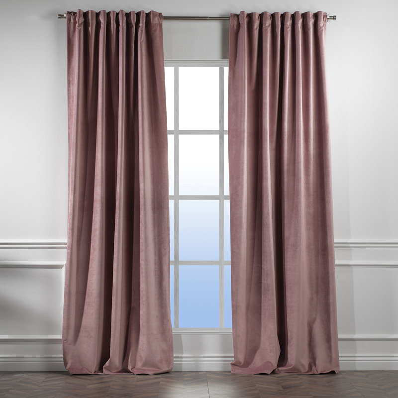 Matte Velvet Extra Wide x Extra Long Custom Made Decorative Double Panel, 52" W x 108" L, 78 Raspberry Glace