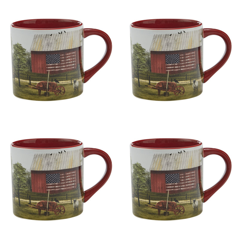 Park Designs Life On The Farm Mug Set - Red