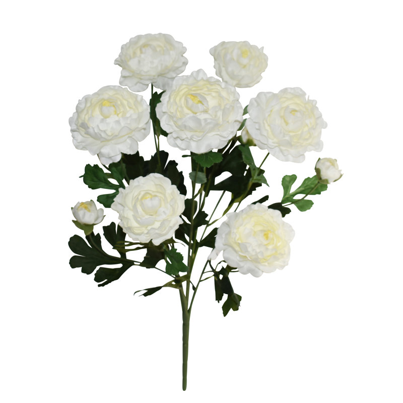 19" Ranunculus Bush - 14 Heads, Cream