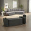 Canapé modulaire spacieux en velours gris moelleux