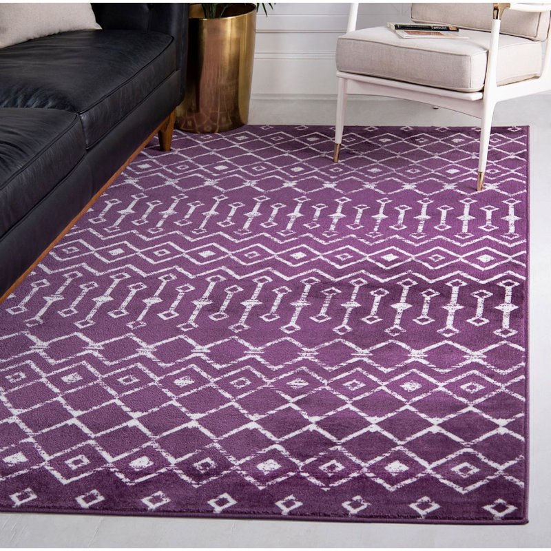 Tapis contemporain Aemtenan couleur colombe, Rectangle 10 pi 8 po x 16 pi 5 po