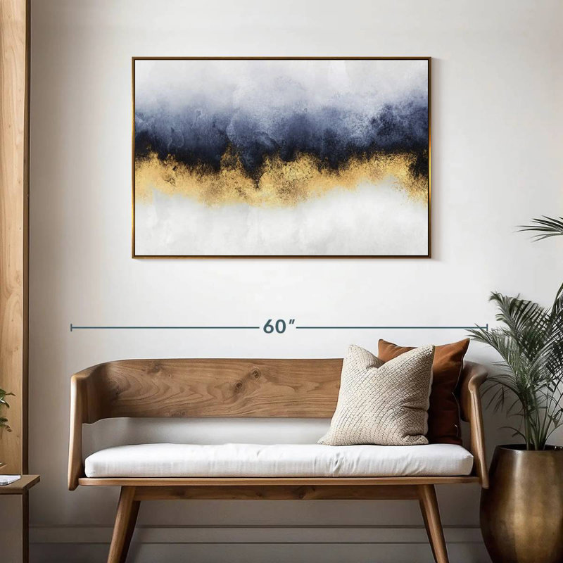 Ciel I, Cadre flottant doré, 43 po x 29 po