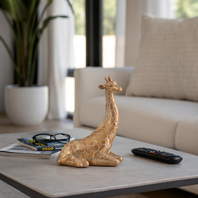 Figurine décorative girafe en résine - Statue élégante en polyrésine pour décor moderne