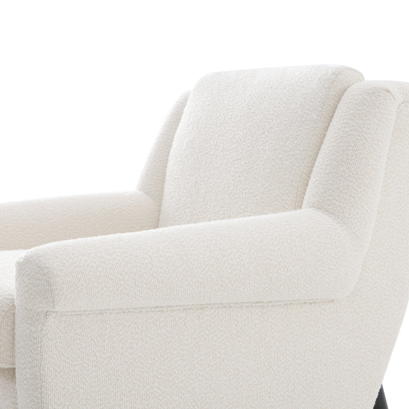 Chaise d'appoint moderne avec accoudoirs évasés, Beige