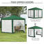 Tente de fête extérieure Outsunny avec parois de protection en filet
